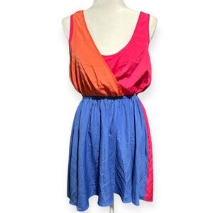 Material Girl Pink, Orange, and Blue Dress READ DESCRIPTION